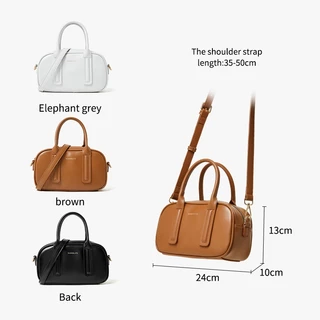 NAWOELITE Bowling Bag กระเป๋าถือผู้หญิงสีดำสไตล์วินเทจ มีสายสะพายไหล่ปรับได้ สามารถถือด้วยมือหรือสะพายข้างก็ได้