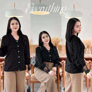 Everything2019 - เสื้อคอวีระบายลูกไม้แขนยาว ลูกไม้ทั้งตัวมีซับใน ใส่งานบุุญสวยมาก (6214)