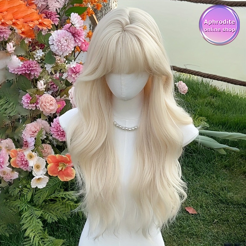 ✳️ขายดีที่สุด✳️ #SALE # โกลเด้น วิกผมยาว วิกผมหญิง แฮร์พีชผมลอน วิกผมลอนคลื่น ผมปลอมคุณภาพสูง 65CM-70CM วิกผมยาวลอน