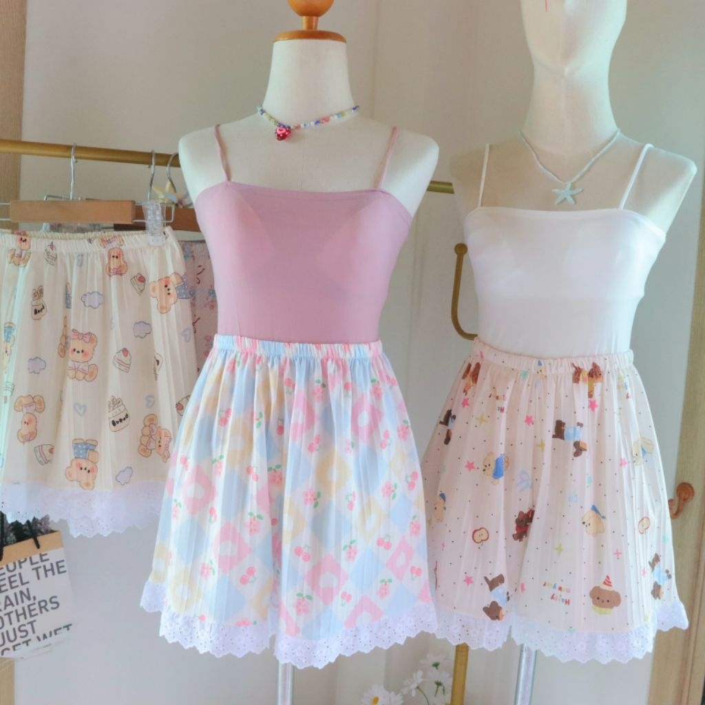 กางเกงด๊อบบี้ ใส่นอนใส่เล่นชิวมากๆ Free Size เอว24-38นิ้ว ผ้านุ่มใส่สบาย แต่งลูกไม้น่ารักๆ