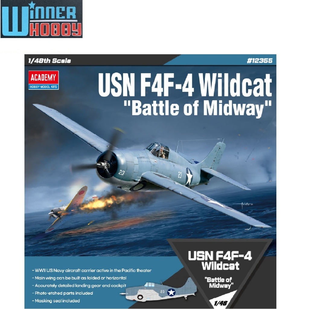 Academy 12355 Grumman F4F-4 Wildcat - Battle of Midway 1942 (NEW TOOLING) 1/48