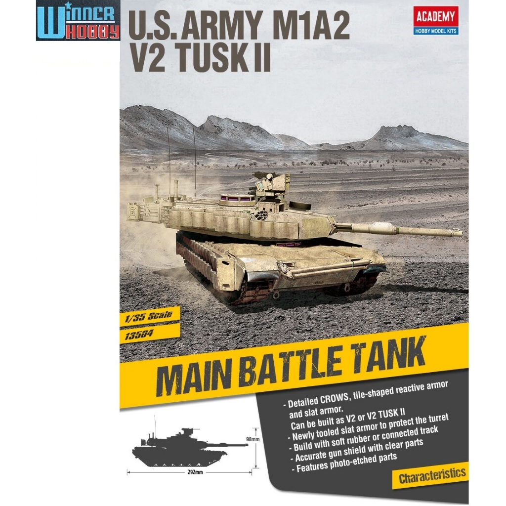Academy 13504 U.S. Army M1A2 V2 Tusk II scale 1/35