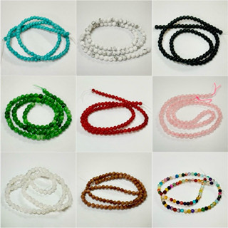 หินนำโชค 4มิล เส้นยาว37ซม ร้อยกำไลได้2วง Sale 69฿