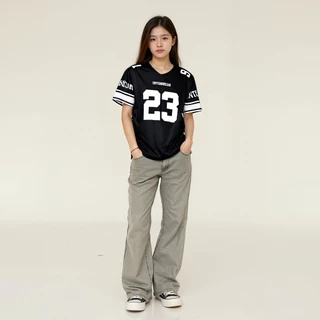 เสื้อทรงสเก็ตผู้หญิง oversize เสื้อผ้าสาวอวบคนอ้วนไซส์ใหญ่ เสื้อโอเวอร์ไซส์บาสเท่ๆ วินเทจ กีฬาลําลองทรงหลวมสไตล์เกาหลี
