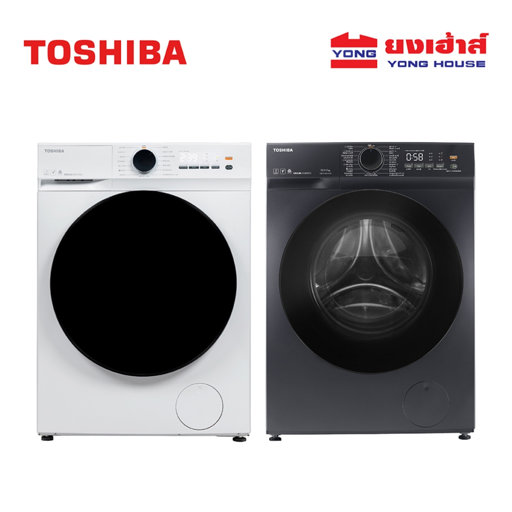 TOSHIBA เครื่องซักผ้าฝาหน้า 7KG. รุ่น TW-T21BU80UWT เครื่องซักผ้า อบผ้าฝาหน้า รุ่น TWD-T21BU115UWT(M