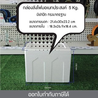 กล่องโฟม จุ 5 กก. มือหนึ่ง มีฝาปิด กล่องเก็บอาหาร ลังโฟม กล่…