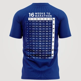 วิ่งไหนดี เสื้อวิ่ง ตารางซ้อม 42.195 (แบบแขนสั้น) เสื้อวิ่ง เสื้อออกกำลังกาย ผ้าบางเบา ใส่สบาย