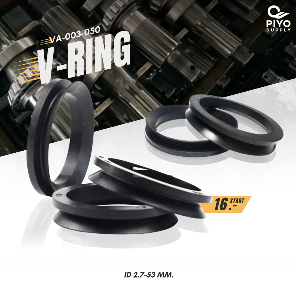 V-RING วีริง ซีลเพลาหมุน ซีลกันฝุ่น VA-003-VA-050 ใช้กับเพลา ID ได้ถึง 2.7-53 หน้าตัดตัว V เนื้อยาง NBR ของแท้ 100% ราคา ถูกที่สุด ดีลบีเคเค