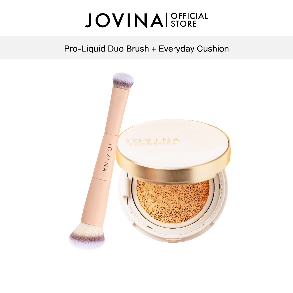 Jovina Set : Everyday Cushion + Pro-Liquid Duo Brush คุชชั่น + แปรงลงรองพื้น