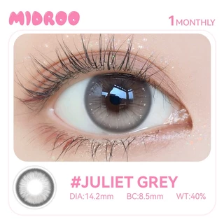 Midroo Juliet lens【0~-600°】 แว่นตาสายตาสั้น คอนแทค อนแทคเลนส์ขายดี มีไฮไลท์ สายหวาน รายเดือน Brown/ Grey/Bule 14.2mm