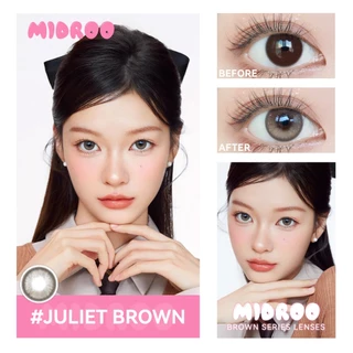 Midroo Juliet lens【0~-600°】 แว่นตาสายตาสั้น คอนแทค อนแทคเลนส์ขายดี มีไฮไลท์ สายหวาน รายเดือน Brown/ Grey/Bule 14.2mm
