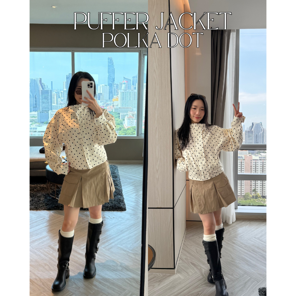 UIUI | PUFFER POLKA DOT JACKET เสื้อแจ็กเก็ตลายจุด