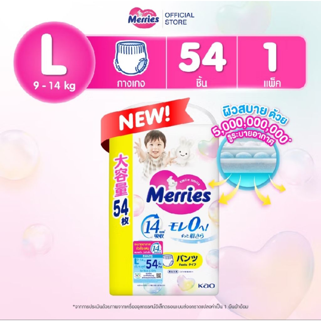 แพมเพิสเมอรี่แบบกางเกง ไซส์ S-XXL 1 แพค