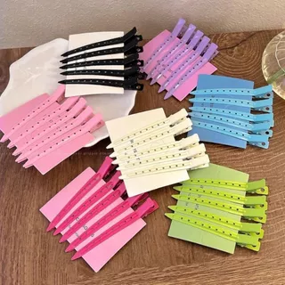 (HC-011) กิ๊บปากเป็ด สแตนเลส สีสัน หนีบผมเบา ไม่ดึงผม Hair Clip Duckbill (เซต 5 ชิ้น) (พร้อมส่งในไทย)