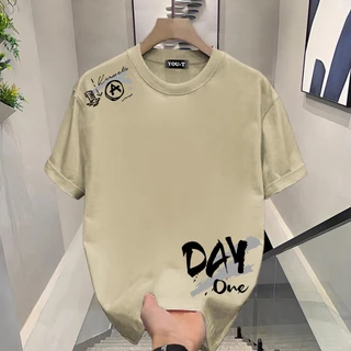 Basi💥เสื้อยืด oversize unisex สตรีทแฟชั่น โคตรนุ่ม เสื้อ cotton 100% ไม่หดตัวลาย เสื้อไม่ยับ ลาย "DAY ONE"