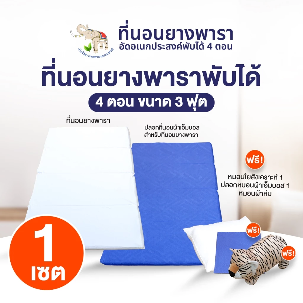 ที่นอนยางพาราอัดพับได้ 4 ตอน ขนาด 3 ฟุต thumbnail 7