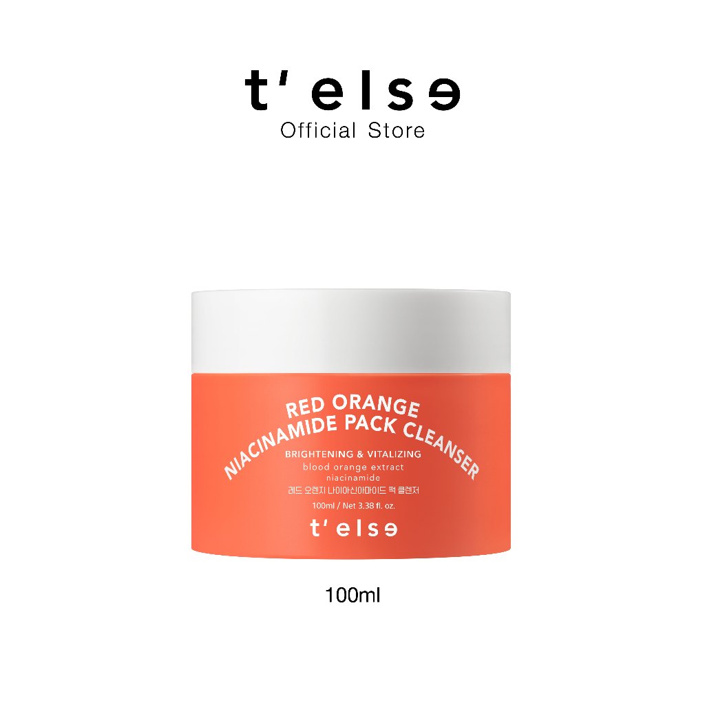 T'else Red Orange Niacinamide Pack Cleanser 100 ml (คลีนเซอร์และไบร์ทเทนนิ่งในหนึ่งเดียว เผยผิวกระจ่างใสใน 7 วัน)