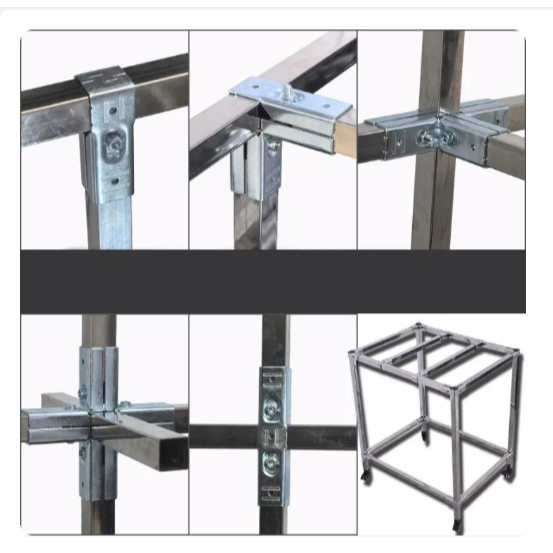 ข้อต่อเหล็กสังกะสี ขนาด 25 มม. สำหรับโครงเหล็กอเนกประสงค์ Galvanized Steel Connectors for Modular Steel Frames 25 mm.