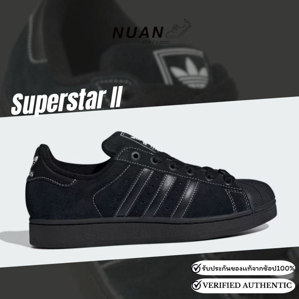 🔥ลดเพิ่ม 15-20% ทักแชท🔥Adidas Superstar II 'Core Black' JH5470 การันตี ของแท้ 100% รองเท้าแฟชั่น รองเท้าลำลอง