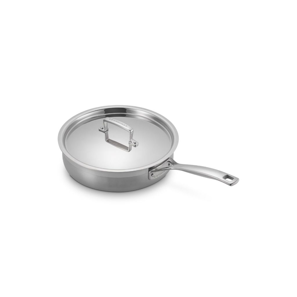 กระทะสแตนเลสมีฝาปิดสแตนเลส มีด้าม Triply 24x6.5cm Saute Pan W/SS Lid