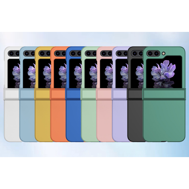 พร้อมส่งจากไทย ! เคสฟลิปสีเรียบกันกระแทกดีเยี่ยม (2211) พร้อมที่กันรอยโลโก้ for Samsung Galaxy Z Flip7 Flip6 Flip5