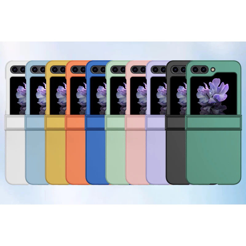 พร้อมส่งจากไทย ! เคสฟลิปสีเรียบกันกระแทกดีเยี่ยม (2211) พร้อมที่กันรอยโลโก้ for Samsung Galaxy Z Flip7 Flip6 Flip5