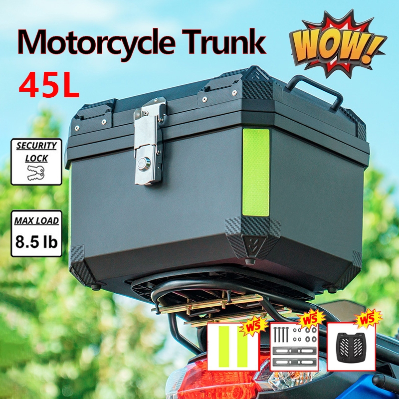 ตู้หลังมอเตอร์ไซค์/รถไฟฟ้า 45/50L ขนาดใหญ่ความจุมาก ถอดได้น้ำตกป้องทนทาน ตู้เก็บเครื่องมือขนาดใหญ่ ติดตั้งง่ายใช้งาน