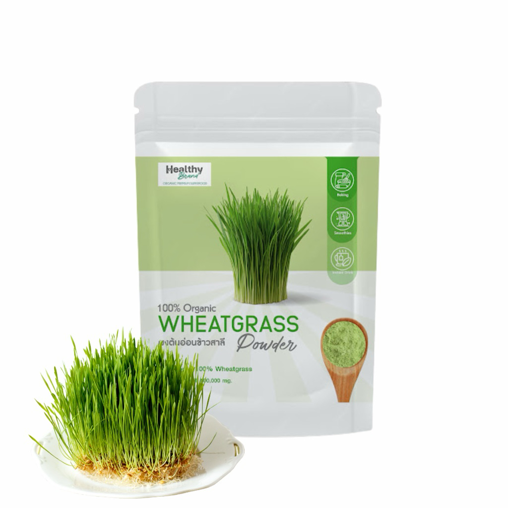 ผงต้นอ่อนข้าวสาลี (Wheatgrass Powder)  ปริมาณสุทธิ: 100 กรัม