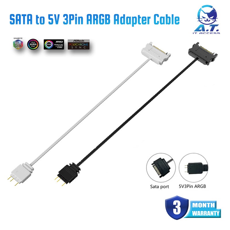 SATA to 5V 3Pin ARGB Adapter Cable Sata Power Supply