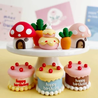 ส่งจากไทย‼️ตุ๊กตา แต่งเค้ก วันเกิด Cake ยางนิ่ม ลายสัตว์ ไดโนเสาร์ DIY ตั้งได้