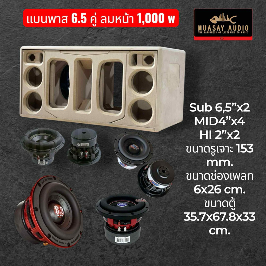 ตู้ลำโพงบลูทูธ งานดิบ แบนพาส 6.5“คู่ข้างลมหน้าโครงหล่อ จัดส่งไว มีของพร้อมส่ง
