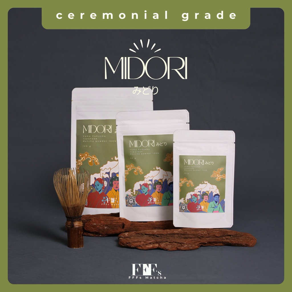 FFFs Matcha | Yame MIDORI (みどり) โทนถั่ว - ceremonial grade (Fukuoka) | Japanese Matcha Powder ผงมัทฉะ 100%