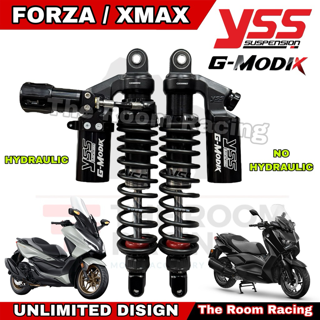 โช๊คหลังYSS G-ModiX Honda Forza300/350 Yamaha Xmax300(พร้อมปรับเซ็ต ค่ามาตรฐาน นุ่มหนึบ)By The Room Racing