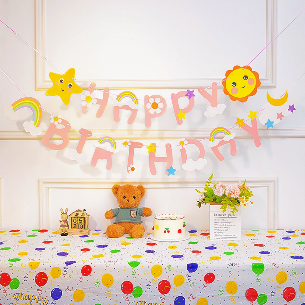 เดซี่น้อย ธงวันเกิด ธงราวHAPPYBIRTHDAYธงวันเกิด ธงราววันเกิด ป้ายวันเกิด ป้ายธงอักษร วันเกิด สําหรับตกแต่งปาร์ตี้วันเกิด
