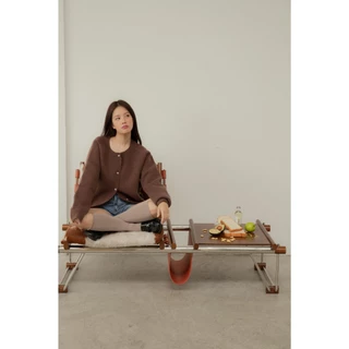 avo เสื้อคาร์ดิแกน oversize round knit cardigan round