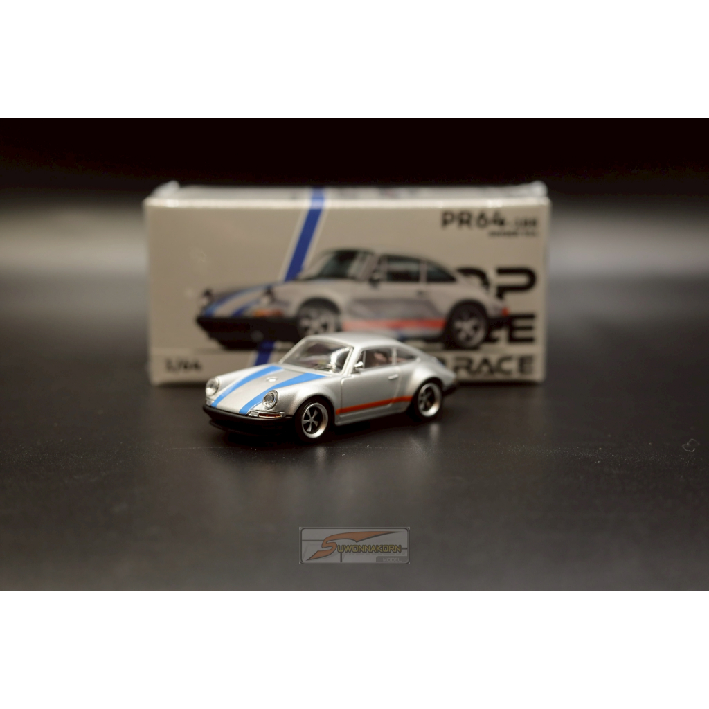 Pop Race 1/64 Singer 964 Silver/Blue