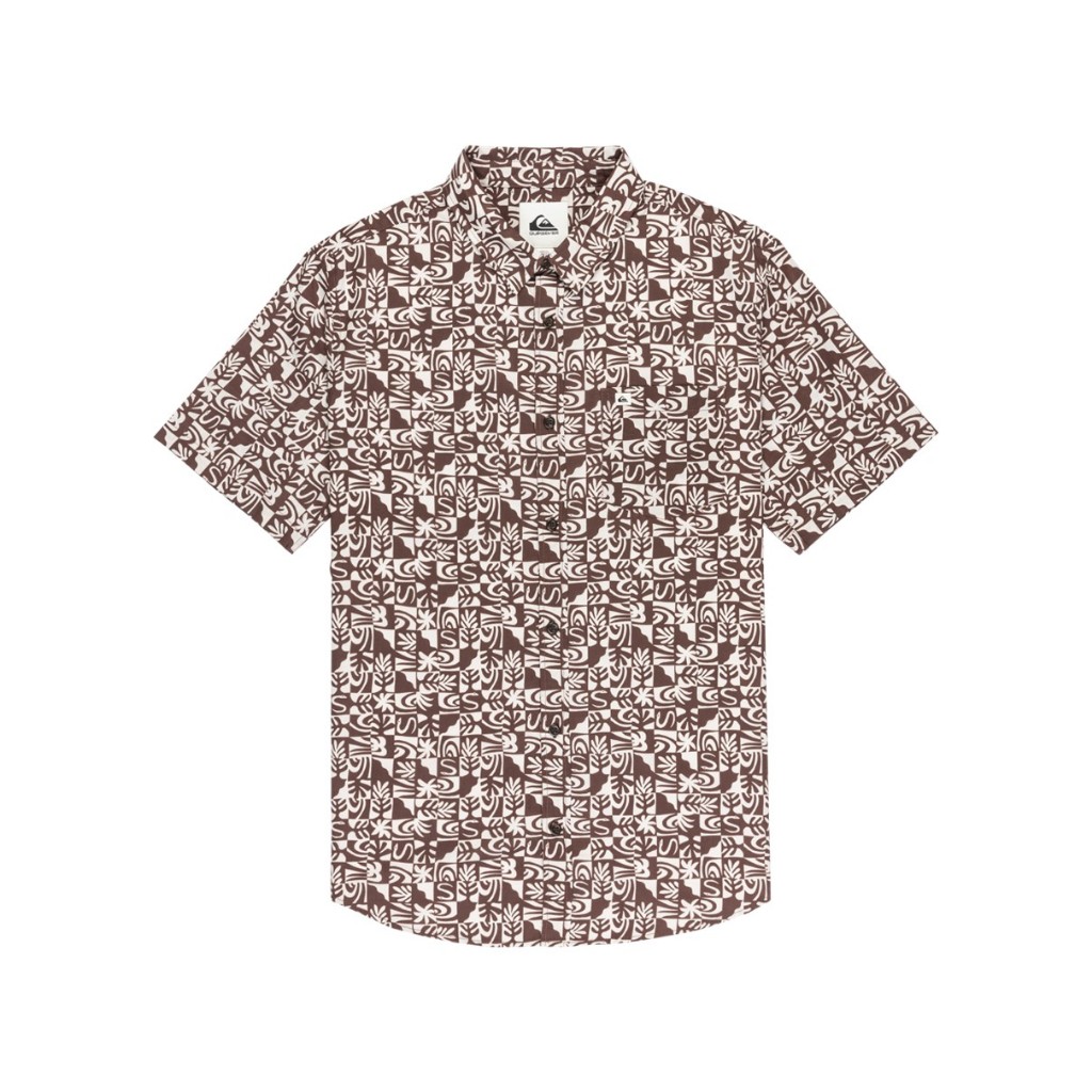 QUIKSILVER เสื้อเชิ้ตแขนสั้นผู้ชาย Mens Apero Classic Short Sleeve Shirt-Brown 253 EQYWT04605-CSD6