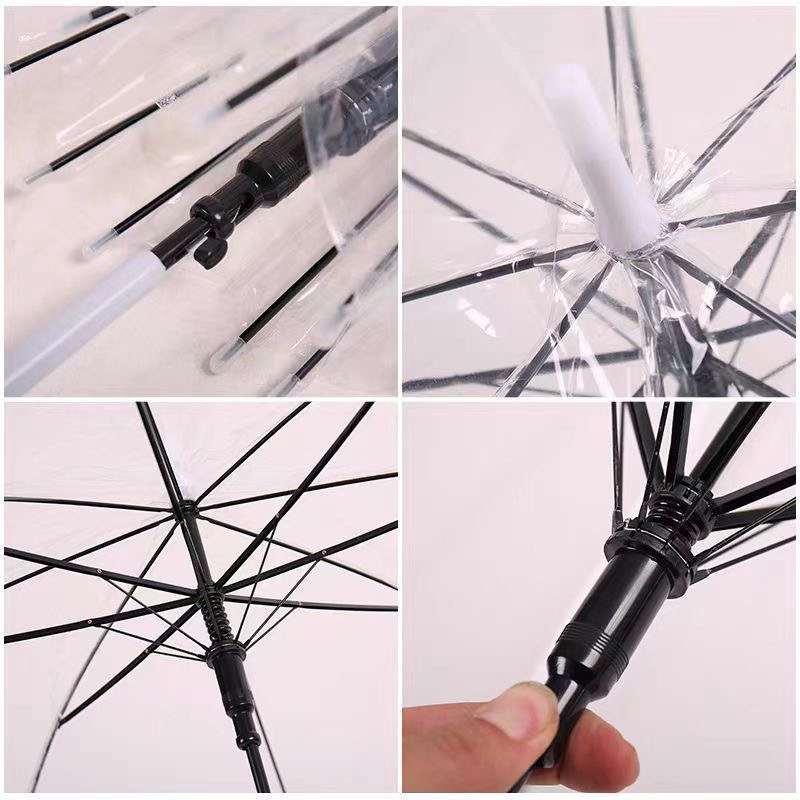 (ร่ม 10 คัน)ถูกสุดๆ ลดกระหน่ำ!! ร่ม กันฝน แฟชั่น ยาวเรนโบว์สีพา เเบบใส เนื้อร่มโปร่งแสง คละสี คุณภาพดีราคาถูก - รูปที่ 4