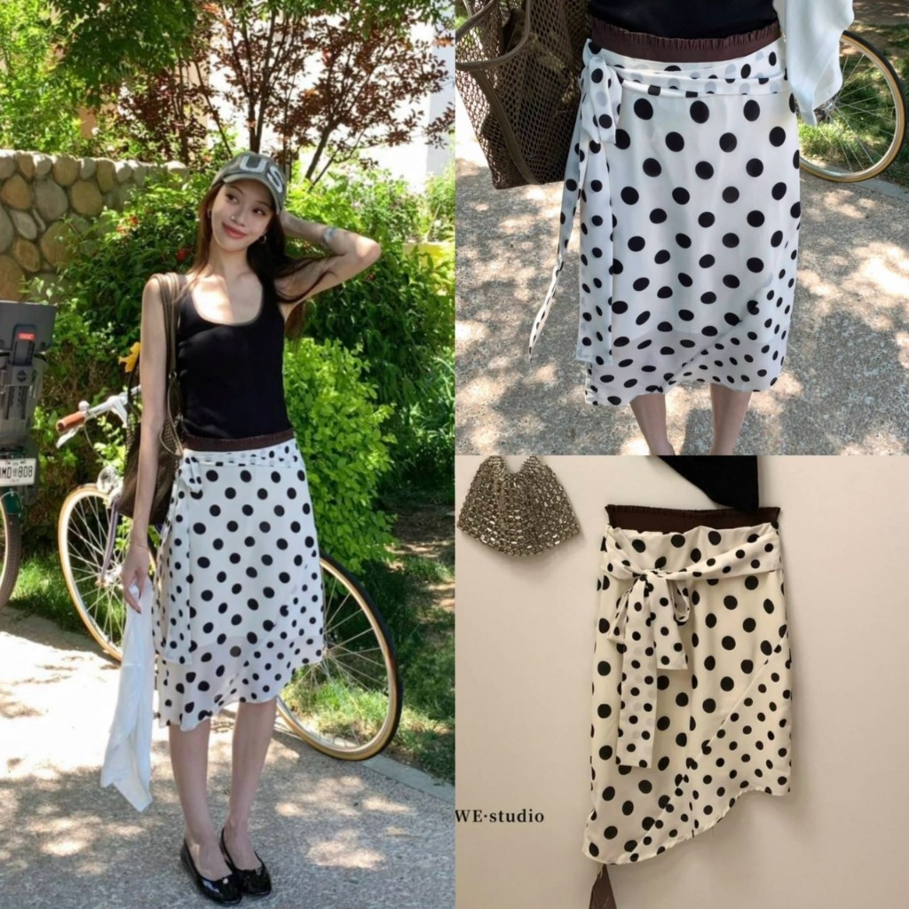 กระโปรงลายจุดรุ่น 6977 TAG WG.WE 🇰🇷