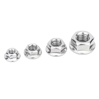 น็อตตัวเมียจานจักร สแตนเลส เกลียวมิล DIN6923 Stainless Steel Hexagon Serrated Flange Nuts