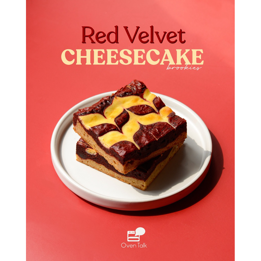 Red Velvet Cheesecake Brookie ขนาด 3x3 นิ้ว | Oven Talk