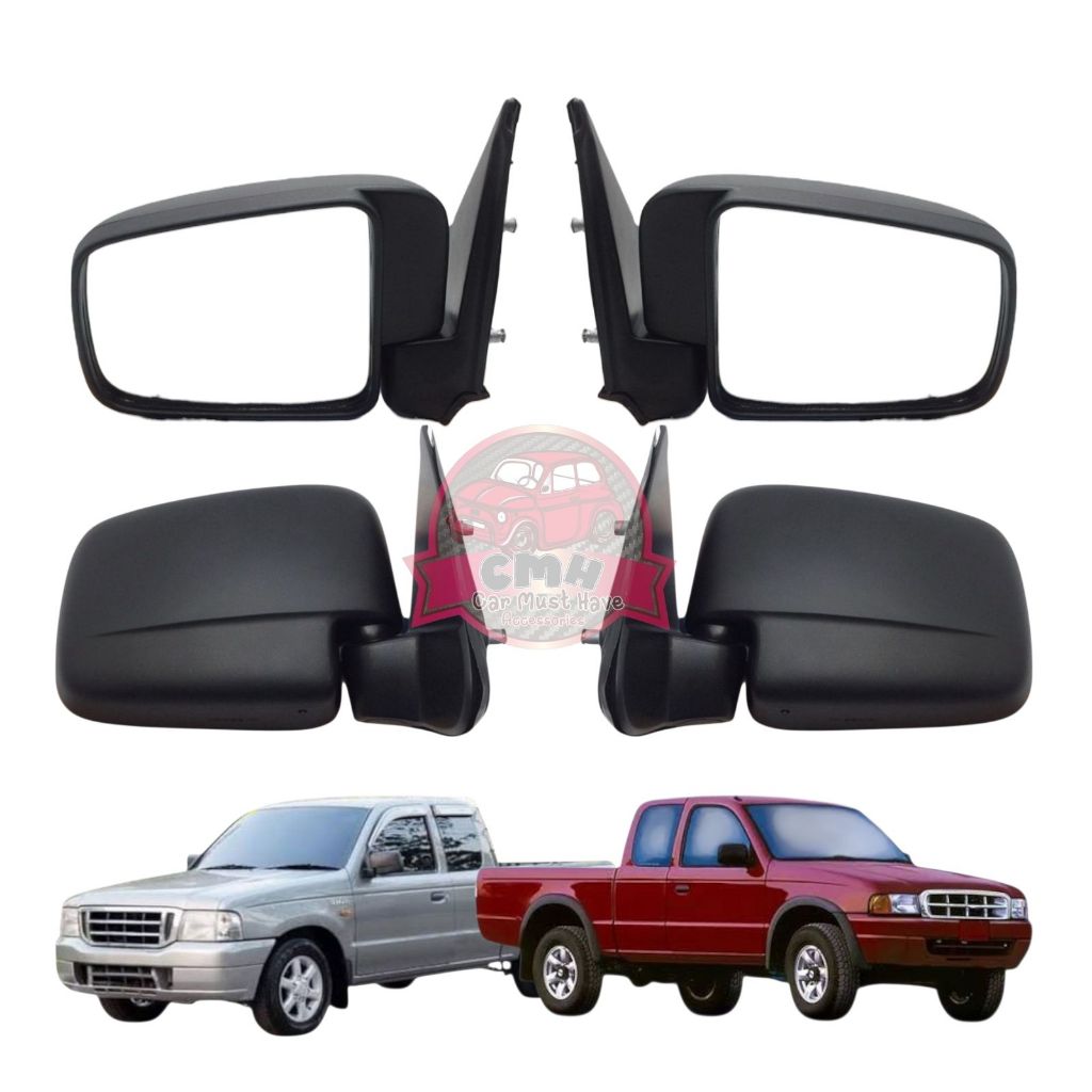กระจกมองข้าง FORD RANGER ฟอร์ด เรนเจอร์ 1998 - 2005 สีดำ ปรับมือ