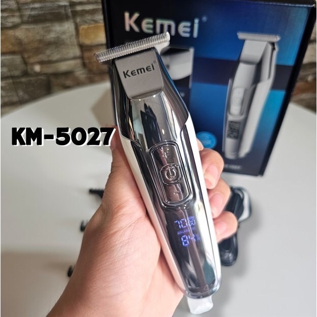 KEMEI​ KM-5027 ปัตตาเลี่ยนไร้สายกันขอบ​ แกะลาย​ ​ปรับระดับความแรงได้
