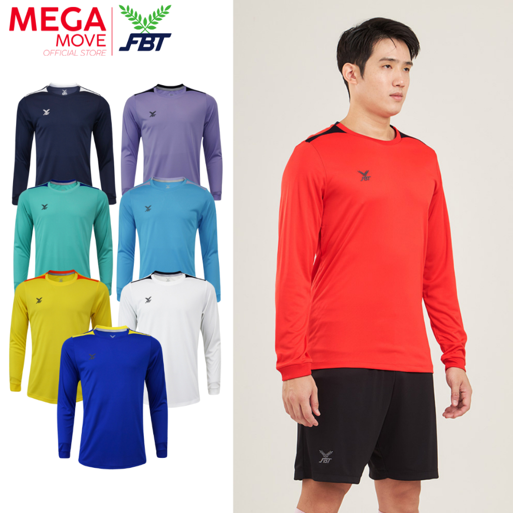 FBT เสื้อฟุตบอลแขนยาว ผ้าลื่นเบาสบาย จั๊มปลายแขน ทรงเข้ารูป B2A220