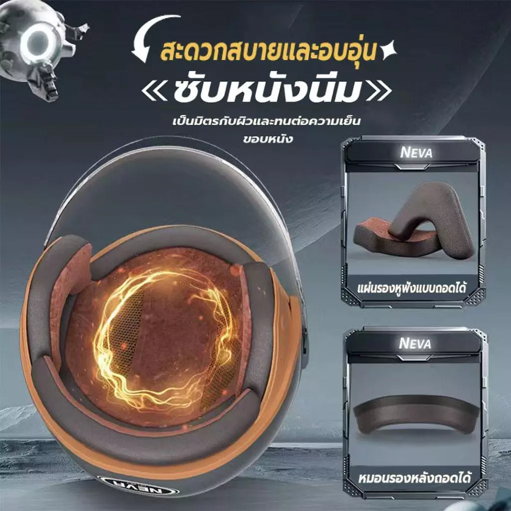 หมวกกันน๊อค  motorcycle helmet ผู้ชาย-ผู้หญิงใส่ได้ กันแดด ระบายอากาศ COD ได้ หมวกกันน็อค thumbnail 9
