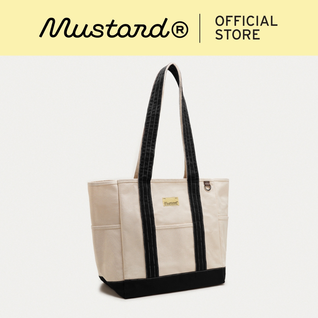 Mustard Multi Tote - Black | กระเป๋าผ้าแคนวาส (3 ไซส์) อยู่ทรง จุของได้เยอะ