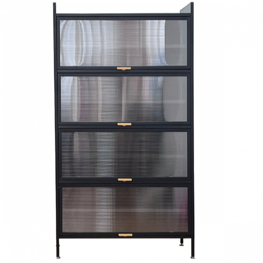 Delicato ตู้วางรองเท้า รุ่น Keaton ขนาด 80x35x144 ซม. สีดำ