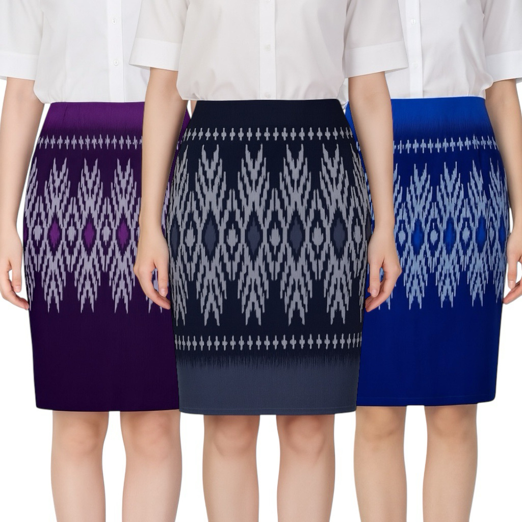 กระโปรงทรงสอบลายไทยลายใหญ่22นิ้ว