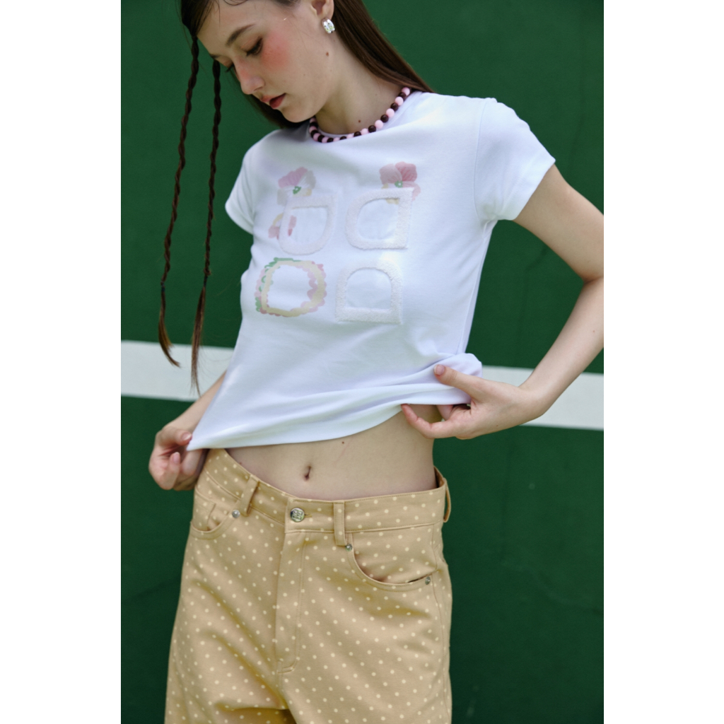 Deardarling Darling BabyTee T-shirt เสื้อยืดลายสกรีนและปักด้ายฟู