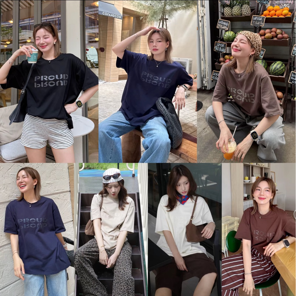 WARIN Luna Shirt - เสื้อยืดโอเวอร์ ไซส์สกรีน